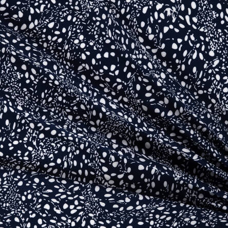 Viscose fabric Speckles on navy blue 8674 #01