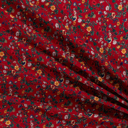Viscose fabric AUTUMN MAROON MEADOW #D2971-05
