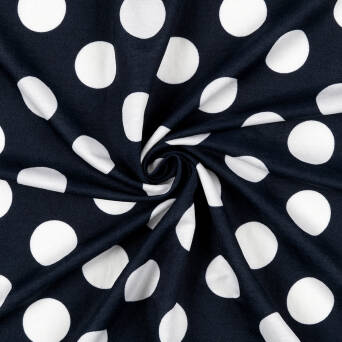 Knitted viscose DOTS ON NAVY  D3609#02