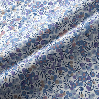 Cotton fabric PREMIUM BLUE BLUEBERRIES ON WHITE