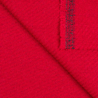Tkanina płaszczowa z wełną RED GLOW BRAID #D20-01 Ostatni kupon 1,0 m