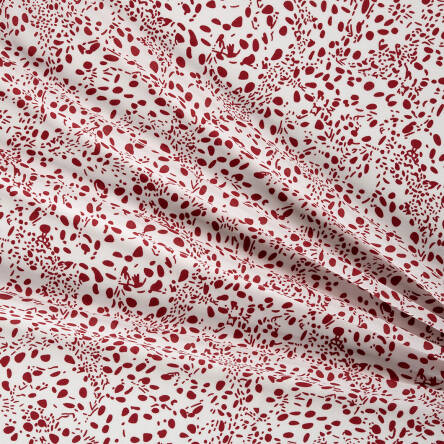 Viscose fabric speckles WHITE - RED 8674 #03