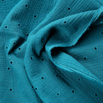 Muślin bawełniany HAFTOWANY MORSKI JS-01 #46