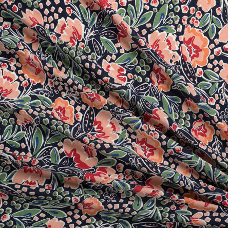 Viscose fabric MYSTIC FLOWERS NAVY RM19319-04