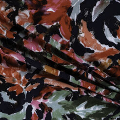 Tkanina wiskoza malowane kwiaty BOHO - krepa Kupon 1,30m