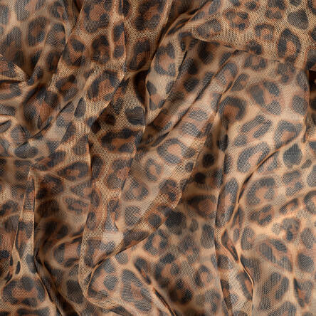 Soft Tulle printed  - LEOPARD BROWN