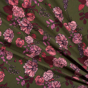 VINTAGE FLOWERS NA ZGASZONEJ ZIELENI jersey 200g