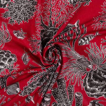 Viscose Jersey ANIMALS OF THE RUBY SEA D31-03