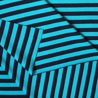 Gestreifte türkis - navy - blau 200g gestrickten Jersey