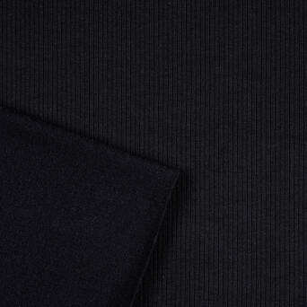 PREMIUM viscose rib knit fabric BLACK