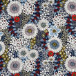Viscose fabric MYSTERIOUS GARDEN ON BLUE RM19301-02