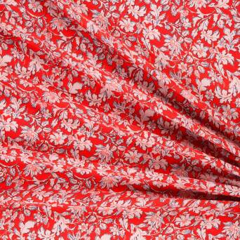 Viscose fabric ORANGE FLOWERS T1462 #01