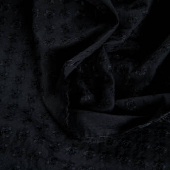Tkanina bawełniana  haftowana BLACK FLOWERS