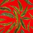 Tkanina wiskozowa EXOTIC PALM ON HOT RED D37 #05