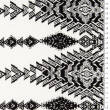 Viscose fabric BORDER AZTEC WHITE #4625-03