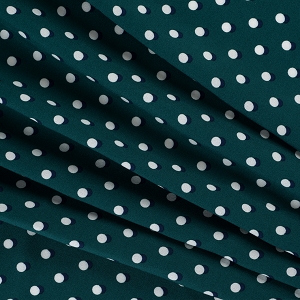 Tkanina Wiskoza CIEMNA ZIEL. KROPKI- ostatni kupon 2,4m