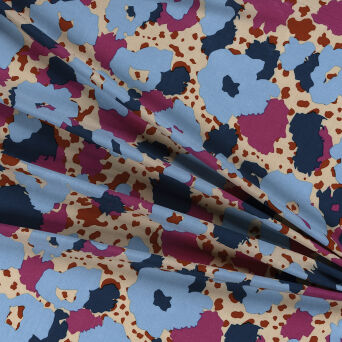 Tkanina wiskoza MIX KWIATOWY na BEŻU