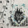 Night Wolf - PANEL - sweat  XL 80 x 80 cm 