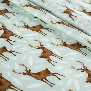 Winter Woods Oh Deer in light Green