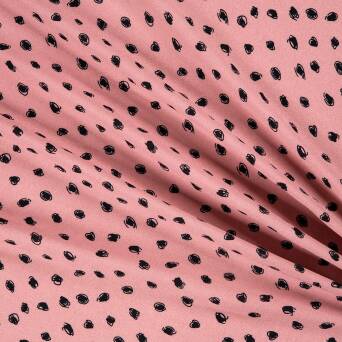 Viscose crepe fabric CIRCLES ON DUSTY ROSE T6341 #04X