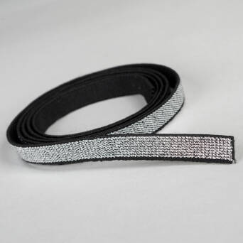 Rubber BLACK with metal thread SILVER 10 mm