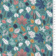 Viscose fabric COLORFUL LEAVES ON GREEN 2841 #02