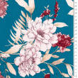 Viscose fabric BOUQUET WITH A ROSE ON PETROL 2869 #02