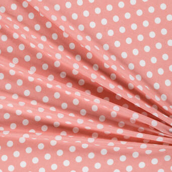 Viscose fabric WHITE DOTS ON OLD ROSE #8772 #07