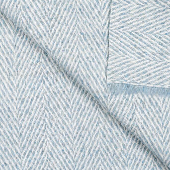 Fabric with wool HERRINGBONE  WINTER BLUE #D80-03