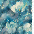 Fabric TENCEL/RAMIE SEA FLOWERS #20-09-444-1