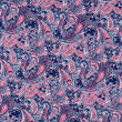 Viscose fabric PINK PAISLEY ON NAVY #8732 #01