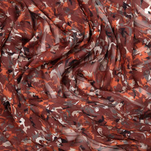 Printed chiffon MAROON  S0709-02