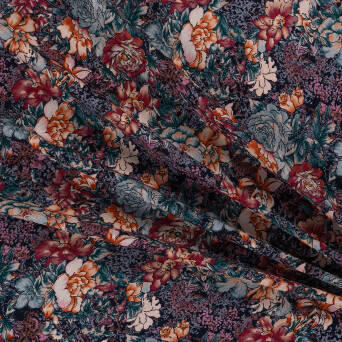 Viscose fabric LILAC ROSES #D2925-01