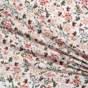 Viscose fabric  FLOWER BOUQUET ON WHITE D2910 #04