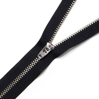 Metal zip fastener - 16 cm BLACK