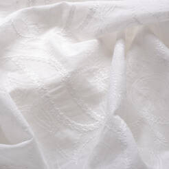 Tkanina bawełniana haftowana IVY ON OFF WHITE D36 #01