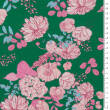 VINTAGE FLOWERS on SPRING GREEN jersey 200g