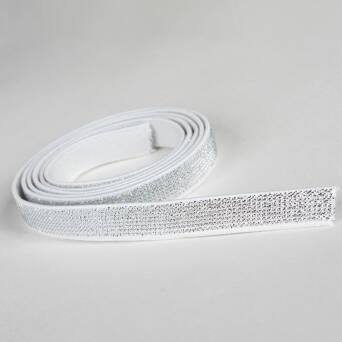 Rubber WHITE with metal thread SILVER 10 mm