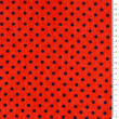 Viscose fabric Navy blue polka dots on red 82213-02