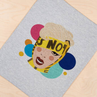 Panel Lady 50 x 55 cm jersey szary melanż