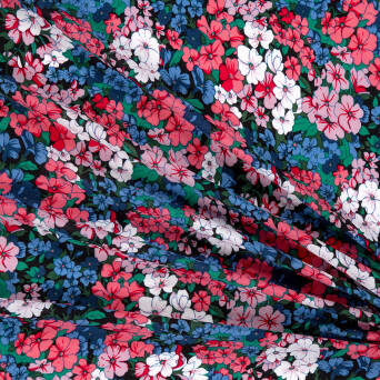 Viscose fabric MEADOW OF FLOWERS ON BLACK 2830 #03