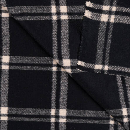 Tkanina płaszczowa z wełną LARGE CHECK ANTHRACITE #D198-01