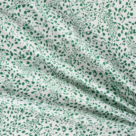 Viscose fabric Speckles WHITE - GREEN 8674 #06
