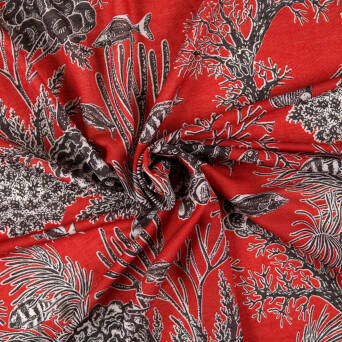 Knitted viscose ANIMALS OF THE ORANGE SEA D31-02