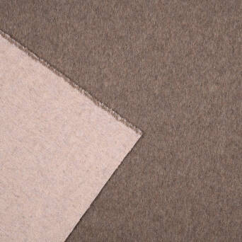 Fabric with wool TWO-SIDED BEIGE-BROWN