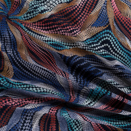 Viscose fabric AUTUMN ABSTRACTION BLUE #D2954-01
