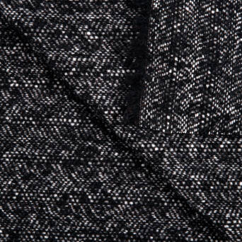 Tkanina płaszczowa z wełną BLACK and CREAM #D73-01