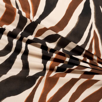 Tkanina wiskozowa AFRICA zebra BROWN
