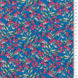Tkanina bawełniana PREMIUM PINK FLOWERS ON BLUE #9804 #02