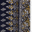 Viscose fabric BORDER ARABIC NAVY #2810-02